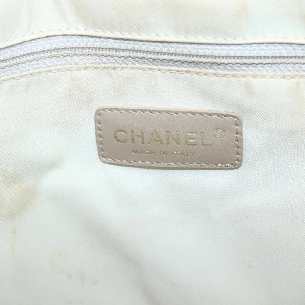 CHANEL New Travel Line Tote Bag Nylon Beige Gold CC Auth - Picture 12 of 16